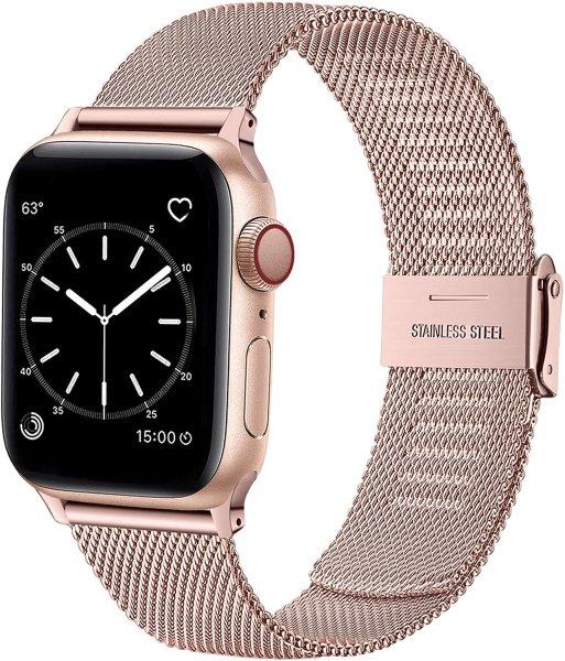 4wrist Milánói óraszíj Apple Watch-hoz - Rosegold 38/40/41
mm