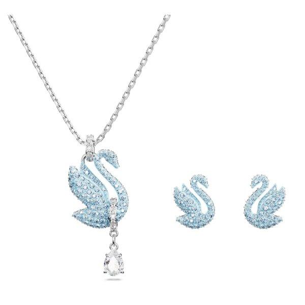 Swarovski Bájos ékszerszett kristályokkal Iconic Swan 5660597
(fülbevaló, nyaklánc)