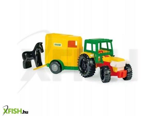 Wader: Traktor lószállító utánfutóval