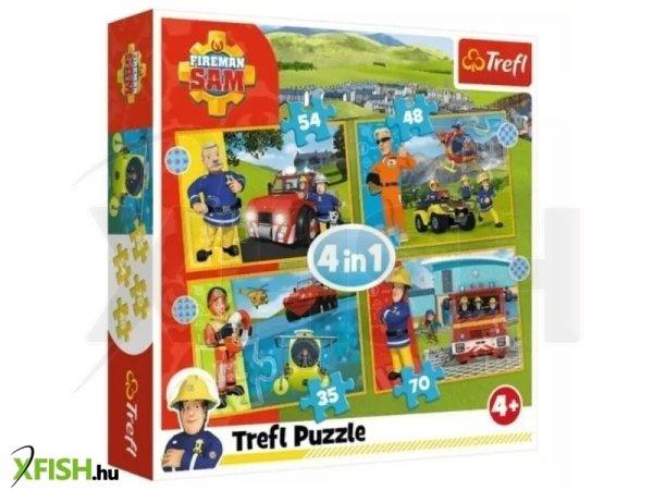 Trefl: Sam, a bátor tűzoltó 4 az 1-ben puzzle - 35, 48, 54, 70 darabos