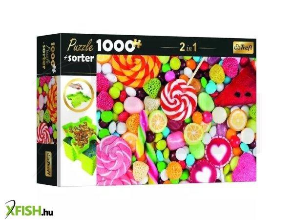 Trefl: Színes cukorkák puzzle - 1000 darabos + szortírozó tálca