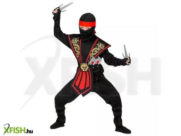 Piros harcos Ninja jelmez fegyverekkel - 158 cm