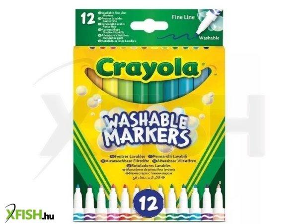 Crayola: Lemosható, vékonyhegyű filctoll készlet - 12 db-os