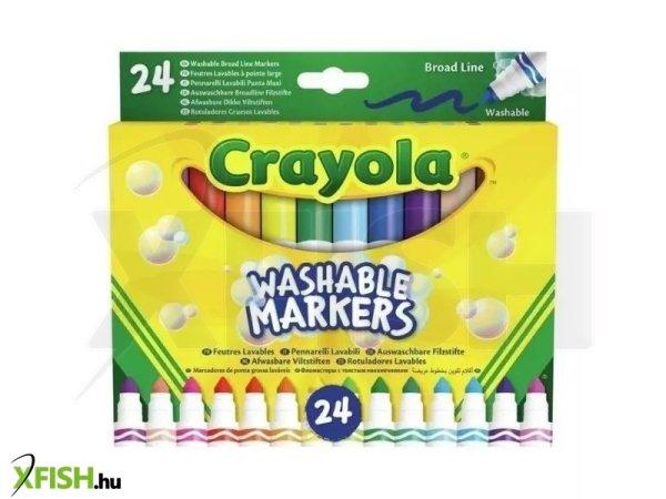 Crayola: Tompahegyű, lemosható filctoll - 24 db-os