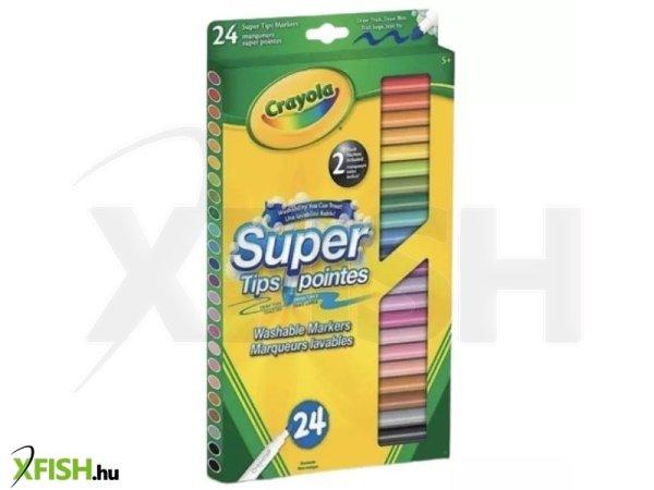 Crayola: Lemosható, vékonyhegyű filctoll készlet, 24 db-os