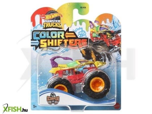 Hot Wheels: Színváltós Monster Trucks autó, 1:64 - Scorpedo