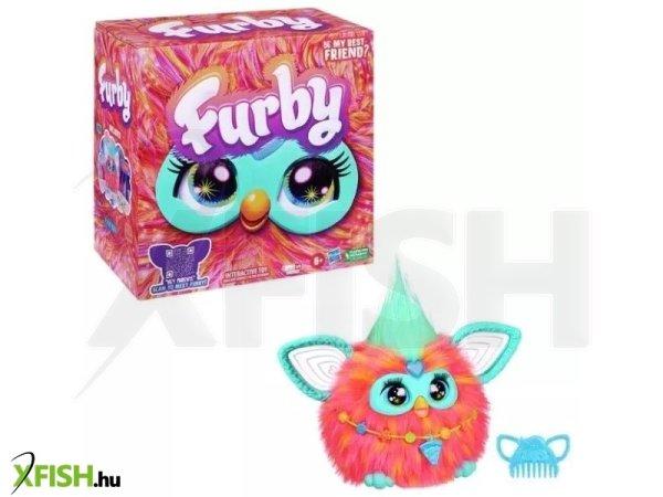 Furby: Interaktív plüssjáték, korall színű, angol nyelvű