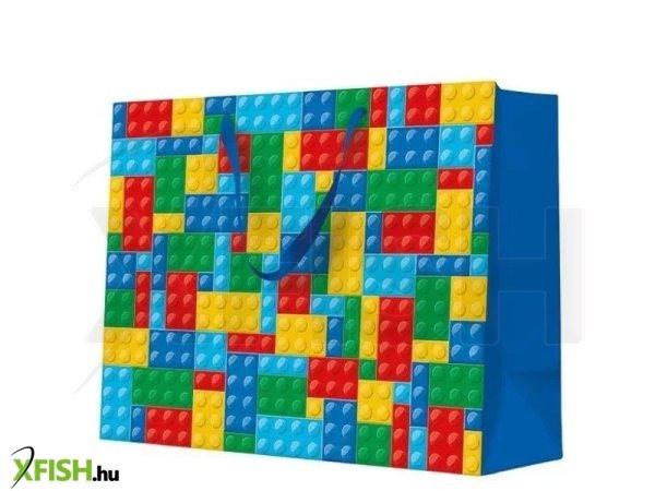 Színes LEGO kockák ajándéktasak - 33,5 x 26,5 cm, horizontális