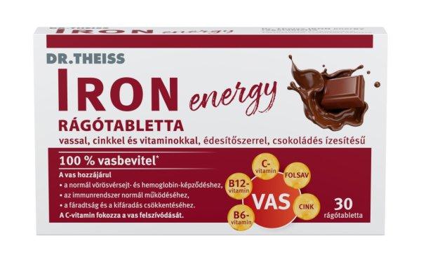 Dr.Theiss iron energy rágótabletta vassal, cinkkel és vitaminokkal
csokoládé ízben 30 db