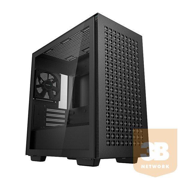 DeepCool Számítógépház - CH370 (fekete, ablakos, 1x12cm ventilátor,
Mini-ITX / Mico-ATX / ATX / E-ATX, 2xUSB3.0)