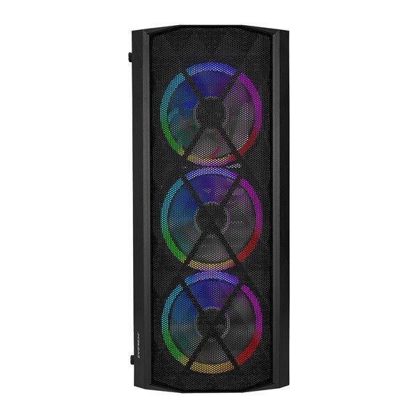 Everest Számítógépház - BUMPY (fekete; plexi; ATX; alsó táp; 1x120mm;
1xUSB3.0 + 2xUSB2.0, I/O; porszűrő)