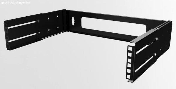 2U fali rack keret, 19"-os, állítható (225-345 mm mély)