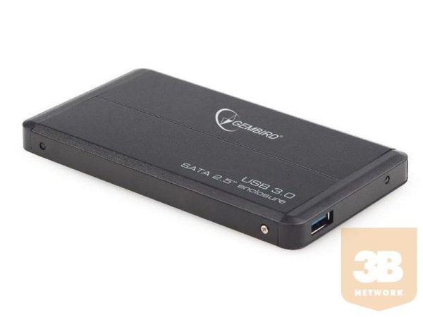 Gembird külső USB 3.0 ház 2.5'' SATA HDD-re/SSD, alumínium, fekete