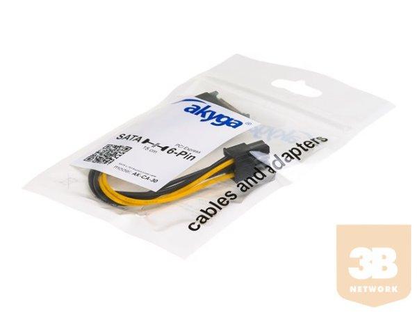 AKY AK-CA-30 Akyga Adapter SATA / PCI-Express 6-pin 15 cm AK-CA-30