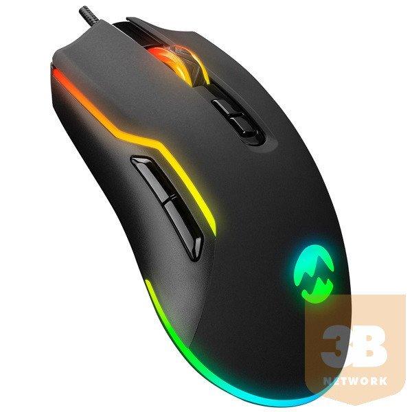 Everest Gamer Egér - SM-G14 DUSK (7200 DPI, 7gomb, 1,5m harisnyázott
kábel,optikai, fekete, RGB LED)