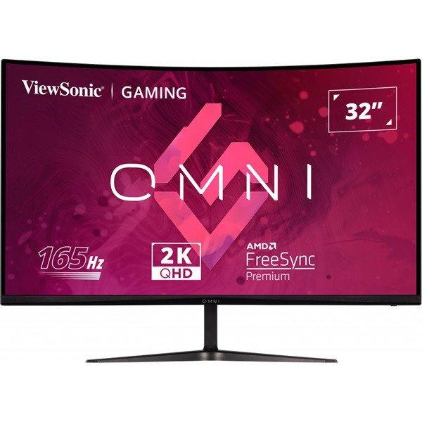 ViewSonic Monitor 31,5" - VX3218C-2K (VA, 16:9, 2K, 165Hz, 1ms, 250cd/m2,
2xHDMI, DP, VESA, SPK, ívelt, HDR10)