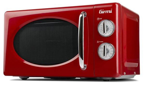 Girmi FM21 Mikrohullámú sütő piros színben, 20 literes, 30 perces
időzítővel, 1150 W (teljesítmény), 800 W (grillteljesítmény)