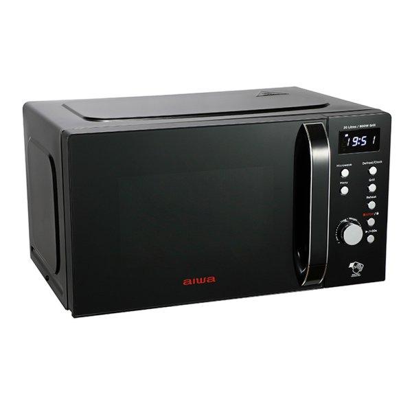 Aiwa AMW-202DG/BK Digitális mikrohullámú sütő grillsütővel, 20 l, 700 W,
gyorssütés 8 móddal