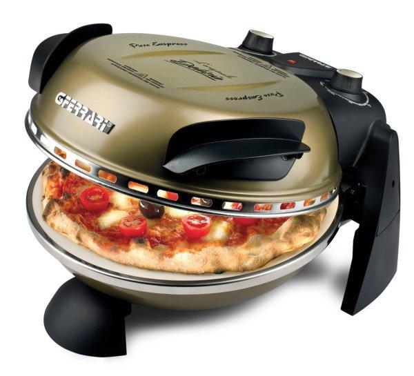 G3 Ferrari G10006 Forno Pizza Delizia Gold, eredeti arany színű olasz házi
pizza sütő, 5 perc alatt, 400 fokon, 31cm-es pizza