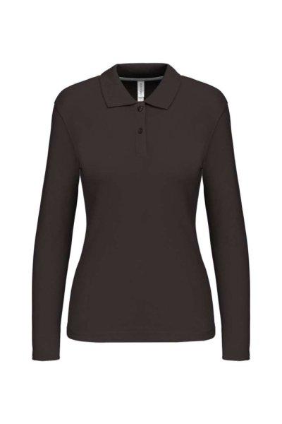 Női hosszú ujjú galléros piké póló, Kariban KA244, Dark Grey-L