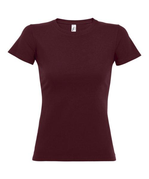 Női IMPERIAL környakú rövid ujjú pamut póló, SOL'S SO11502,
Burgundy-XL