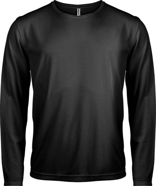 PA443 férfi hosszú ujjú kereknyakú sportpóló Proact, Black-XL