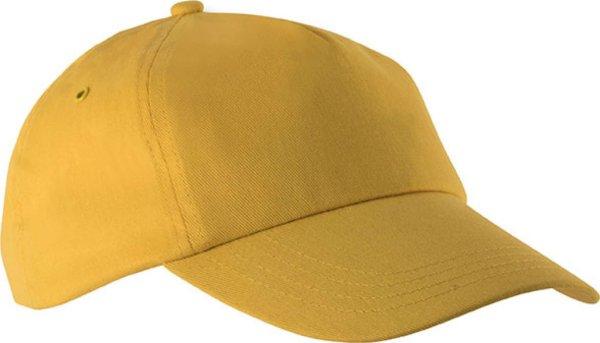 KP034 öt paneles műanyag csatos baseball sapka K-UP, Yellow-U