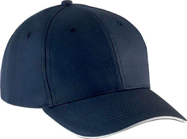 KP153 szendvics ellenzős 6 paneles baseball sapka K-UP, Navy/White-U