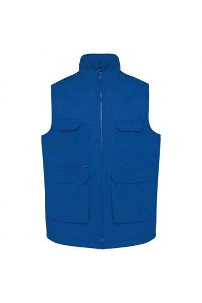 WK607 bélelt unisex mellény sok zsebbel Designed To Work, Royal Blue-L