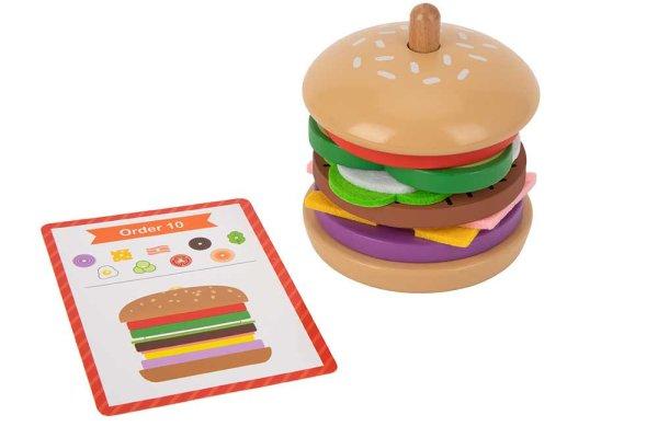 Tooky Toy Hamburger készítő fa játék szett