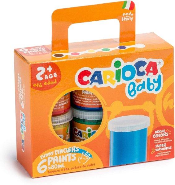 Carioca Baby Finger Paint Temperafesték, 6 x 80 ml