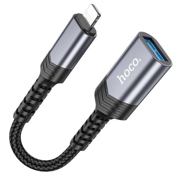 HOCO adapter iPhone Lightning 8 tűs (apa) USB (női) 3.0 UA24 fekete