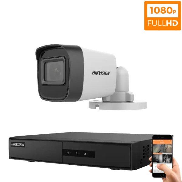 Hikvision 1 biztonsági kamerás IP kamera rendszer 2MP Full HD PoE