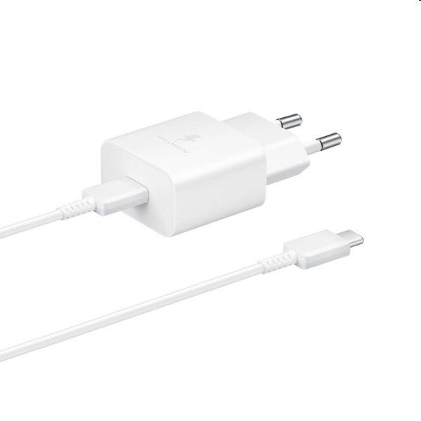 Gyorstöltő Samsung 15W USB-C kábellel, fehér