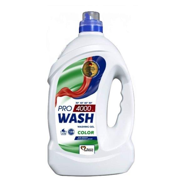 4 x 4L Pro Wash Color mosógél - színes ruhákhoz, 100 mosásra elegendő