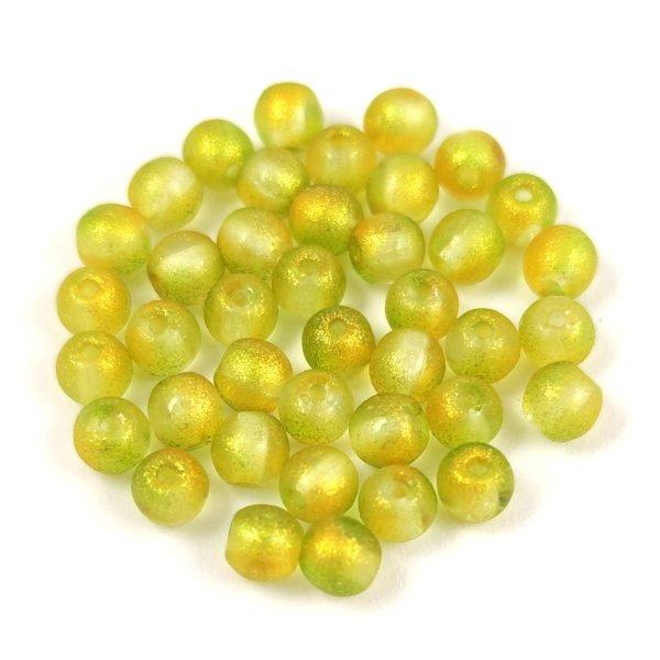 Préselt golyó gyöngy - Crystal Matt Olive Gold - 4mm