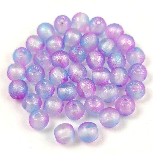 Préselt golyó gyöngy - Crystal Matt Violet Blue Blend - 4mm