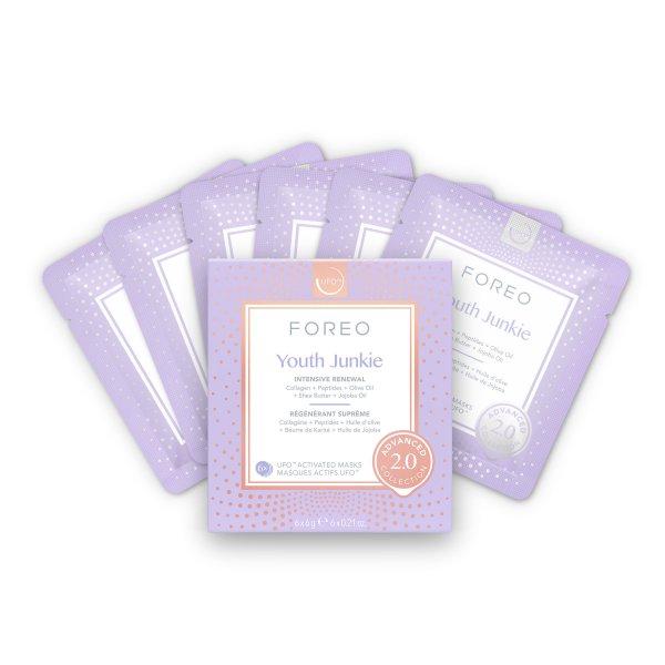 Foreo Intenzív megújító maszk száraz, finom vonalakkal
és ráncokkal rendelkező bőrre UFO™ Youth Junkie
(Intensive Mask) 6 x 6 g