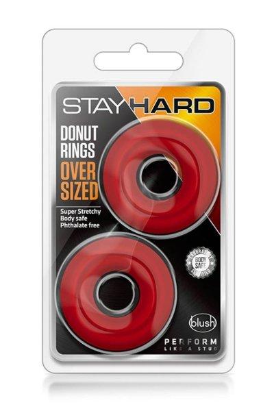  STAY HARD DONUT RINGS OVERSIZED RED 