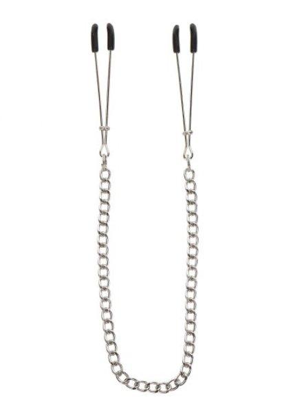 Taboom Nipple Play Tweezers With Chain Silver