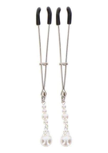 Taboom Nipple Play Tweezers With Pearls Silver