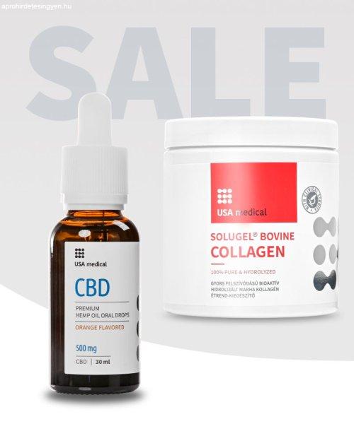 CBD Olaj 500 mg + Solugel® marha kollagén Por