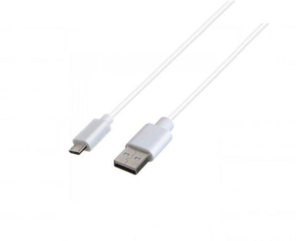 Utángyártott USB - MicroUSB fehér adatkábel 1m