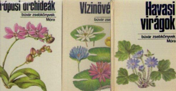 3 db Búvár zsebkönyv : Trópusi orchideák - Havasi virágok -
Vízinövények - Dr. Tuba Zoltán, Bíró Krisztina, Kósa-F. Gyurkó,
Sulyok-Varga