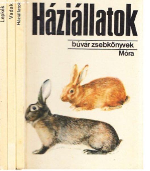 3 db kötet a Búvár Zsebkönyvek sorozatból: Háziállatok + Vadak + Lepkék
-