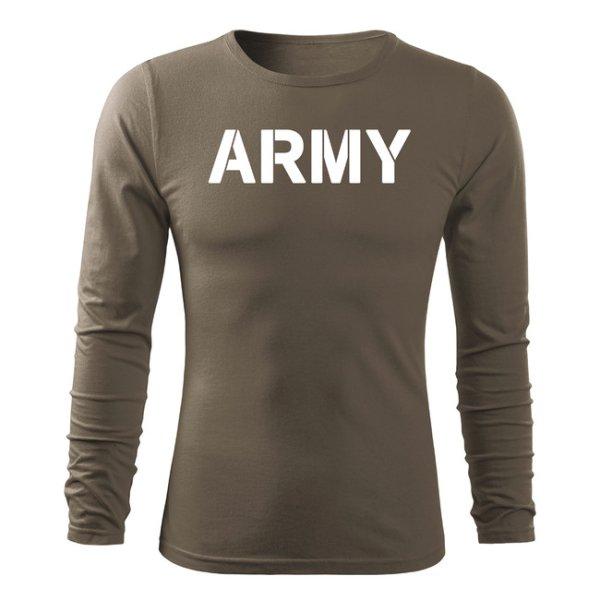 DRAGOWA Fit-T hosszú ujjú póló army, olíva 160g/m2