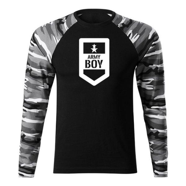 DRAGOWA Fit-T hosszú ujjú póló army boy, metro 160g/m2