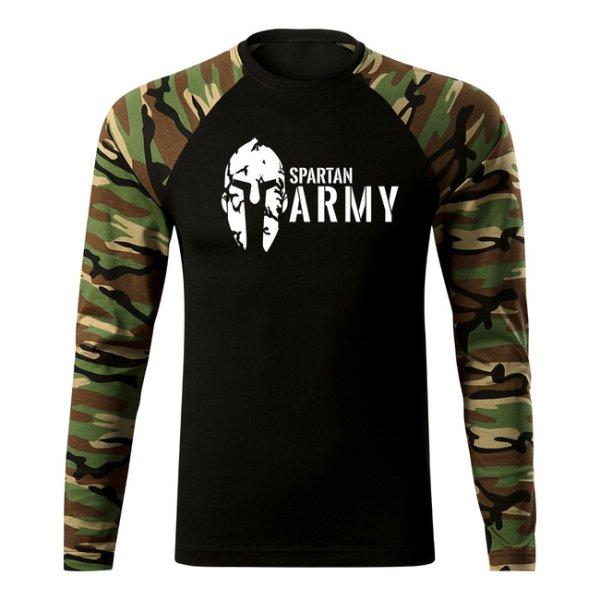 DRAGOWA Fit-T hosszú ujjú póló spartan army, woodland 160g/m2