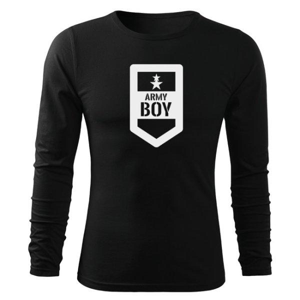 DRAGOWA Fit-T hosszú ujjú póló army boy, fekete 160g/m2