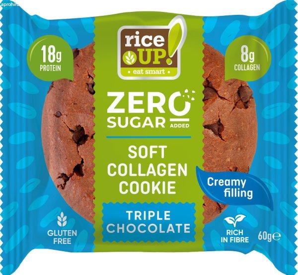 Rice Up zero kollagén, protein keksz triplacsoki ízű 60 g